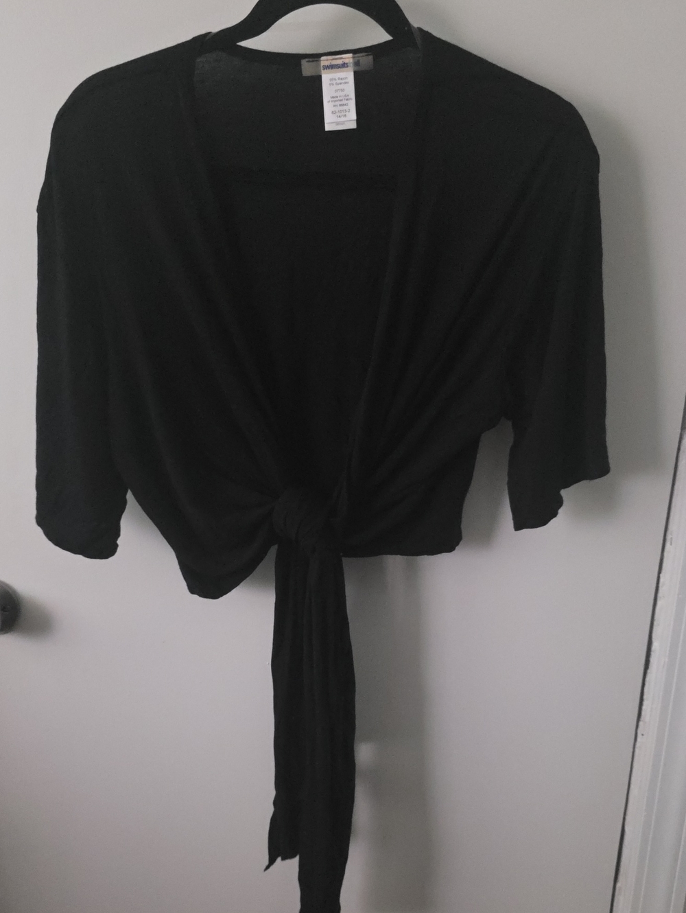 Swimsuits For All Black Tie-Front Shrug
